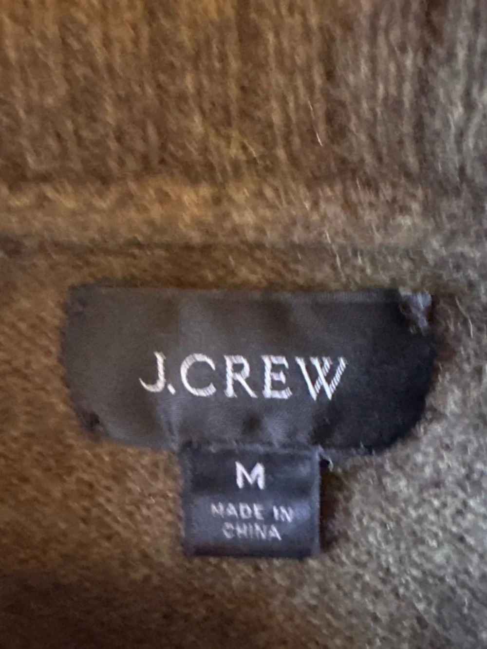 J. Crew Men’s Olive Green Shawl-Collar Button Turtleneck Sweater men’s medium.